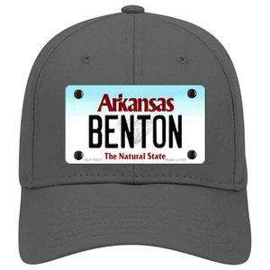 Benton Arkansas Metal on Cotton Velcro Hat - Charcoal